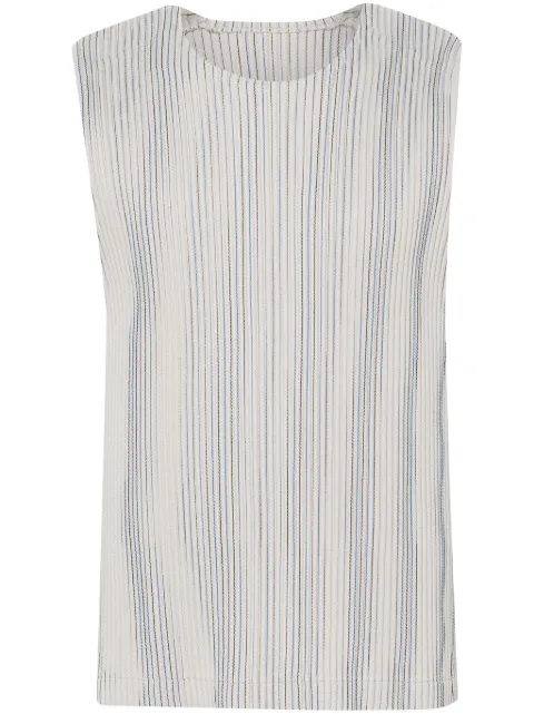 Homme Plissé Issey Miyake pleated tank top Neutrals HP38FE321