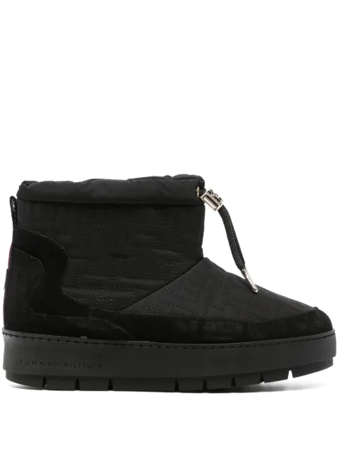Tommy Hilfiger monogram-jacquard platform snow boots Black FW0FW07637
