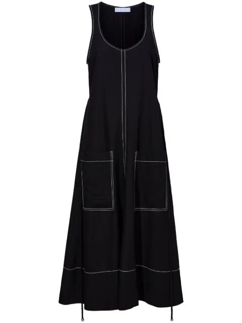 Proenza Schouler White Label Lucy A-line midi dress Black WL2413385AY147S