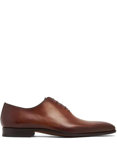 Magnanni almond-toe leather oxford shoes Brown 23806