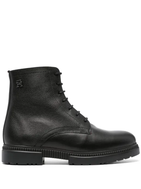 Tommy Hilfiger lace-up leather boots Black FM0FM04651
