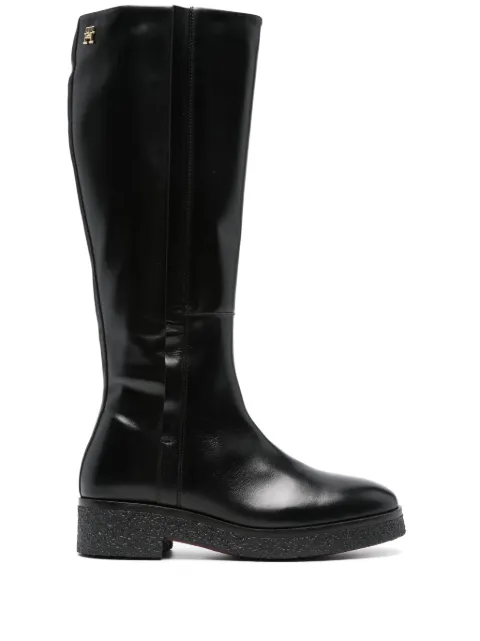 Tommy Hilfiger round-toe leather boots Black FW0FW07492