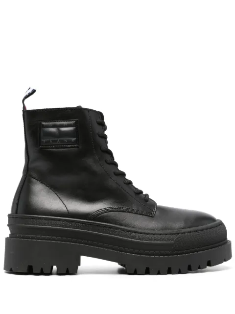 Tommy Jeans Foxing lace-up leather boots Black EM0EM01249