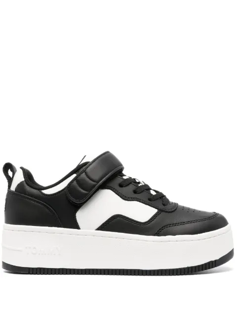 Tommy Jeans leather flatform sneakers Black EN0EN02210