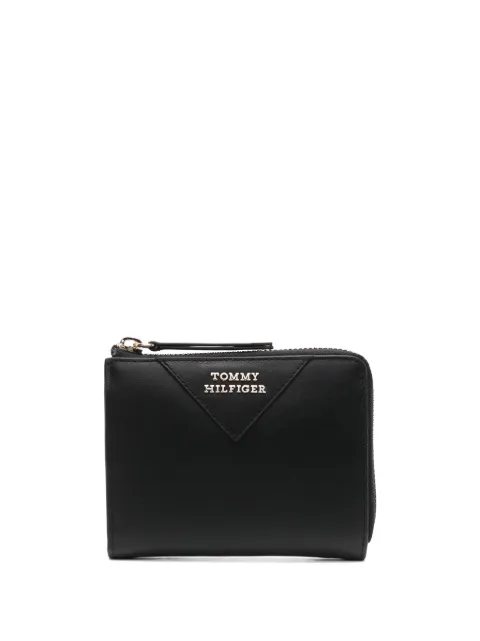 Tommy Hilfiger medium logo-lettering leather wallet Black AW0AW15867