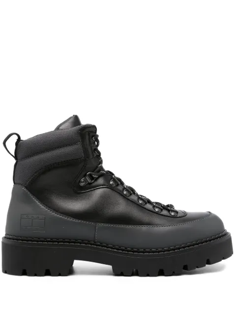 Tommy Jeans panelled leather boots Black EM0EM01252