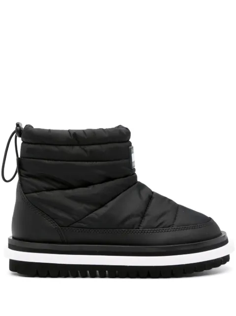 Tommy Jeans logo-patch padded ankle boots Black EN0EN02292