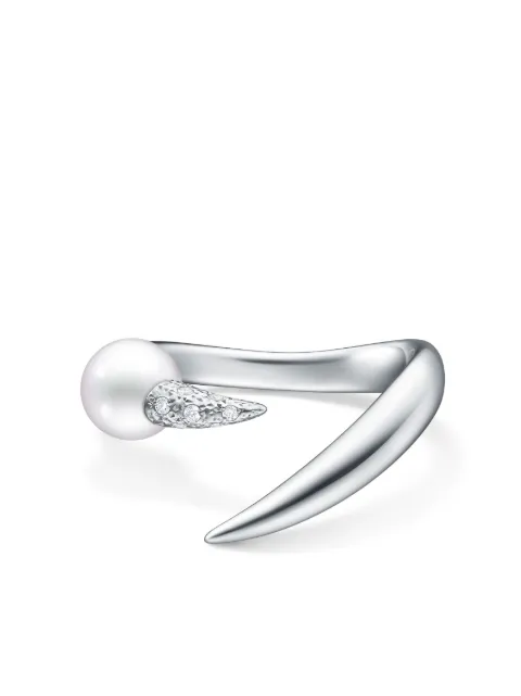 TASAKI 18kt white gold Collection Line Danger Horn ring Silver RPI4863W