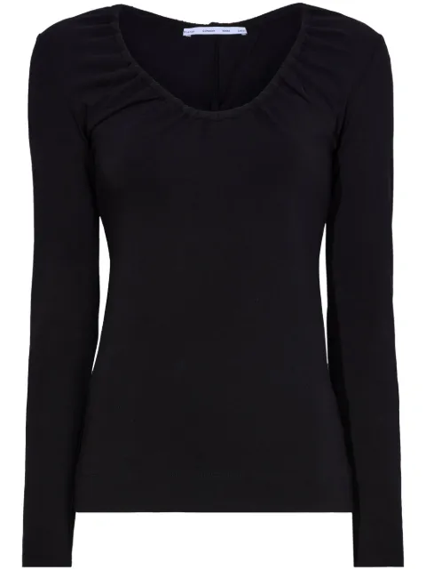 Proenza Schouler White Label Sophia cut-out ruched top Black WL2414464JC152