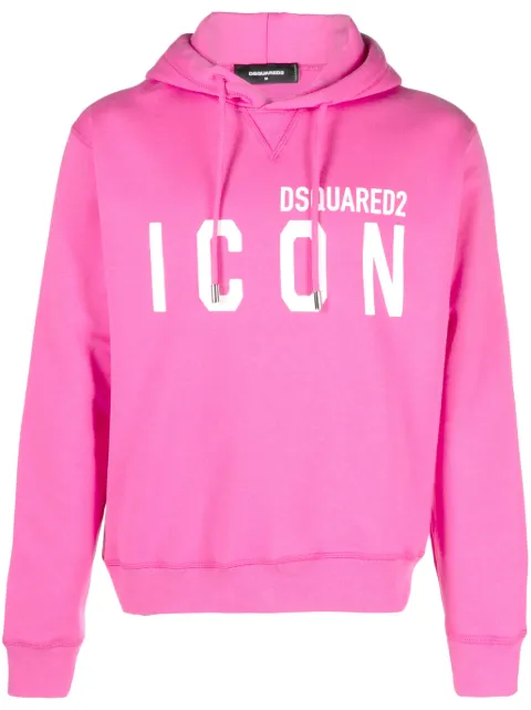 DSQUARED2 Icon-print cotton hoodie Pink S79GU0003S25516