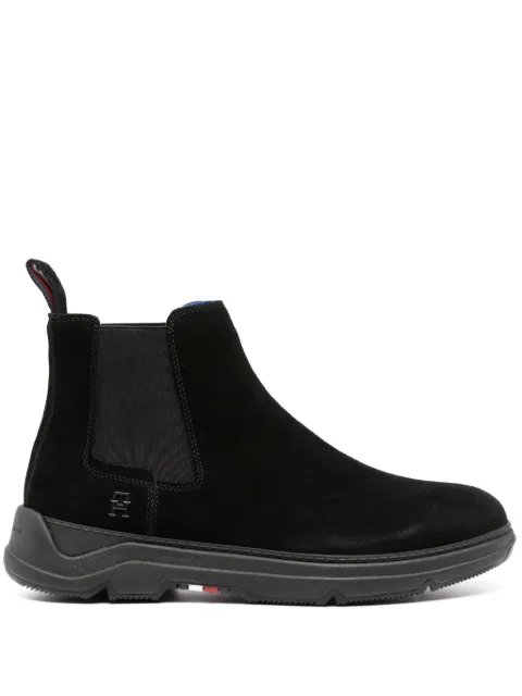 Tommy Hilfiger logo-plaque leather boots Black FM0FM04683