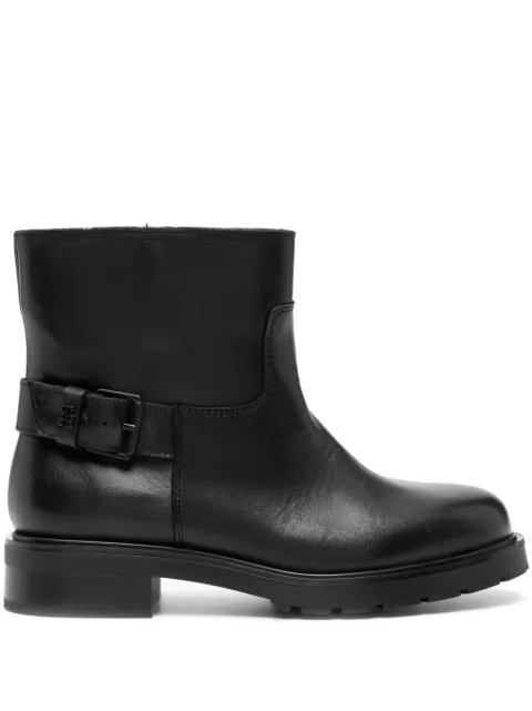 Tommy Hilfiger almond-toe leather ankle boots Black FW0FW07485