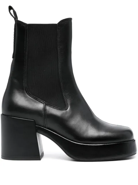 Tommy Jeans Chelsea 80mm leather chunky boots Black EN0EN02340