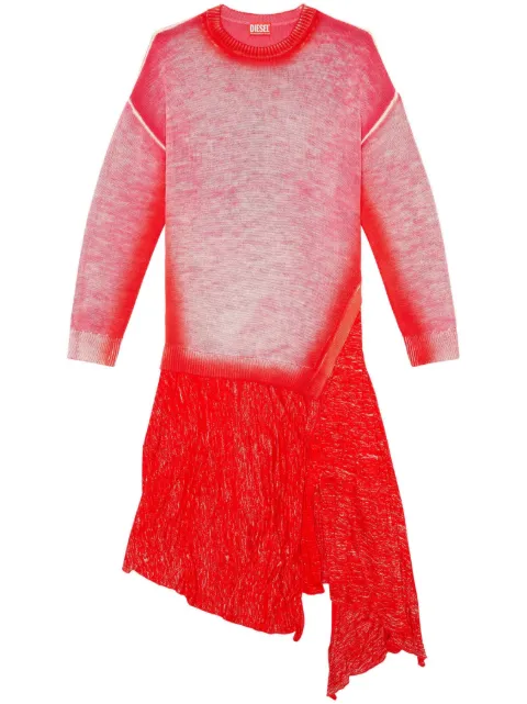Diesel M-Kimolos asymmetric-hem knitted midi dress Red A111600BIAF