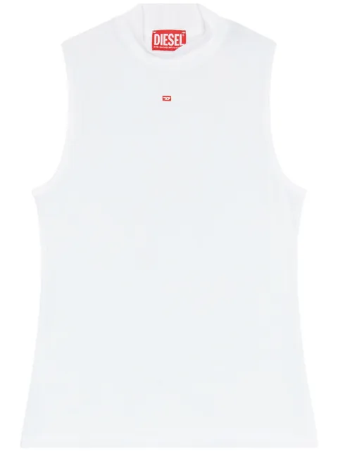 Diesel T-Mokky-Sl-Microdiv mock-neck top White A103970BLAN