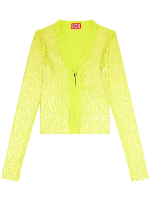 Diesel M-Gria monogram-print cardigan Green A111460BLAL