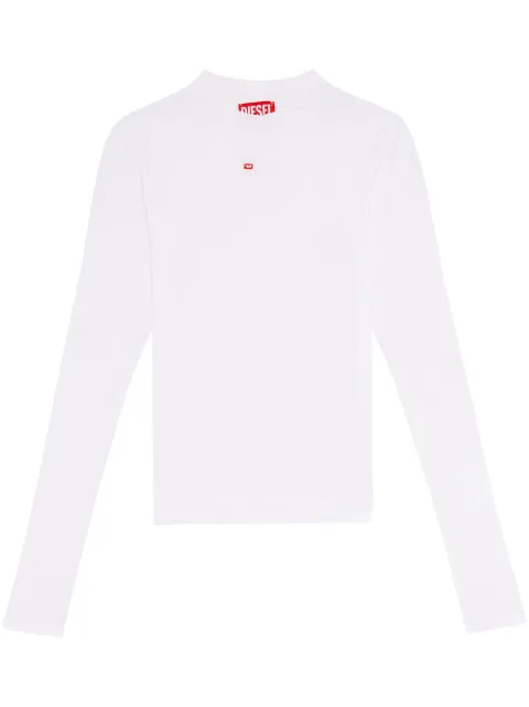Diesel T-Mokky-Ls-Microdiv mock-neck top White A103990BLAN