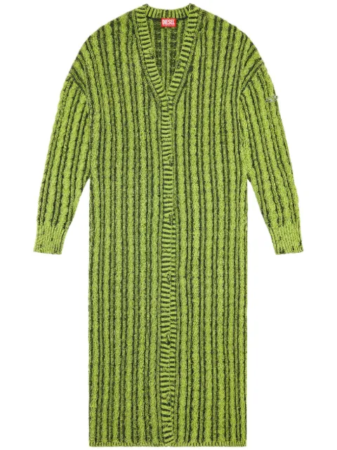 Diesel M-Panagia cable-knit chenille maxi cardigan Green A111730GEAZ