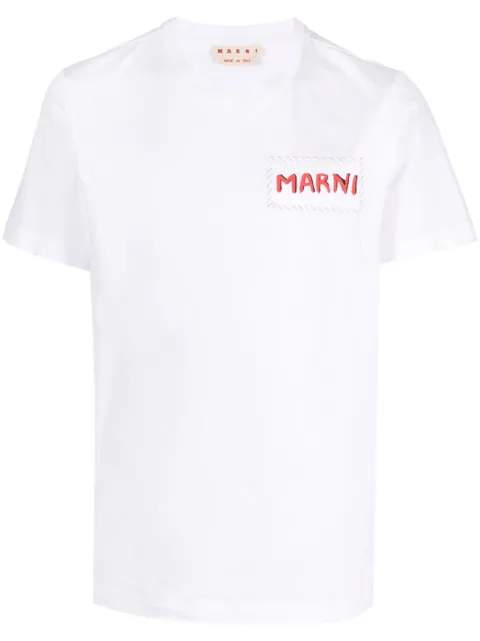 Marni logo-patch cotton T-shirt White HUMU0198X0UTC017