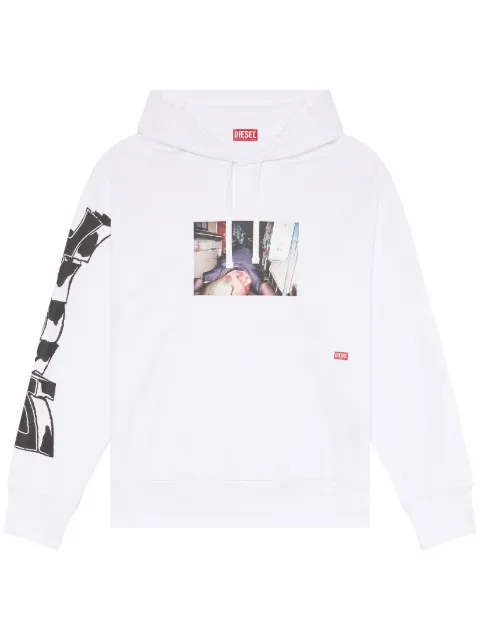 Diesel S-Macs-L3 cotton hoodie White A035920IEAX