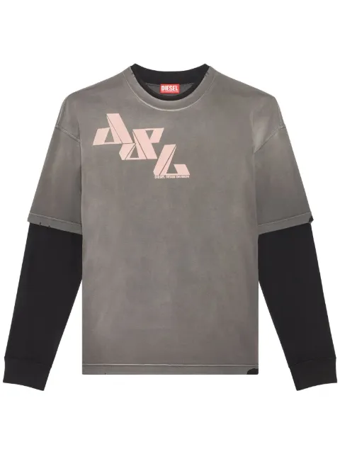 Diesel T-Wasy-Ls layered T-shirt Grey A099030BKAZ