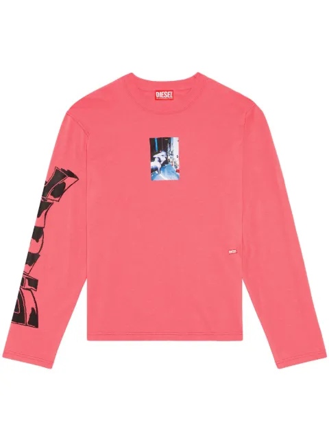 Diesel T-Crane-L2 long-sleeve T-shirt Pink A035900BEAF