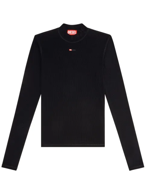 Diesel T-Mokky-Ls-Microdiv mock-neck top Black A103990BLAN