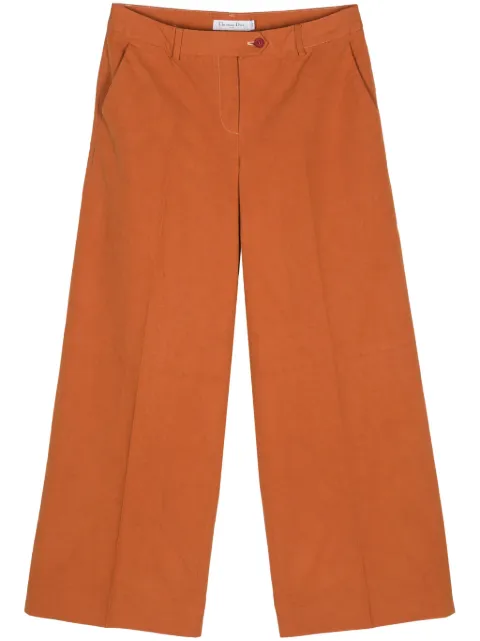 Christian Dior Pre-Owned 2000s pressed-crease wide trousers Orange DIO250AX