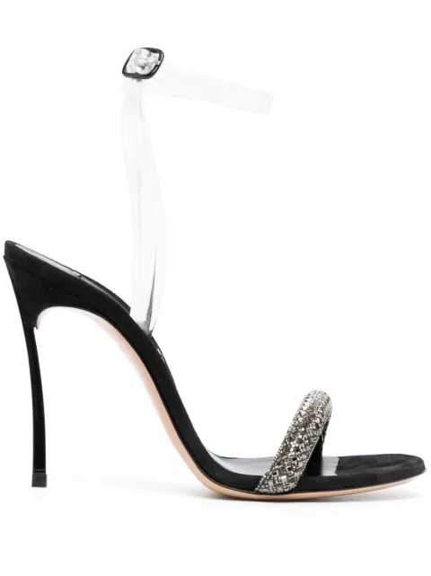 Casadei Stratosphere 110mm crystal-embellished sandals Black 1L173W100TC2158
