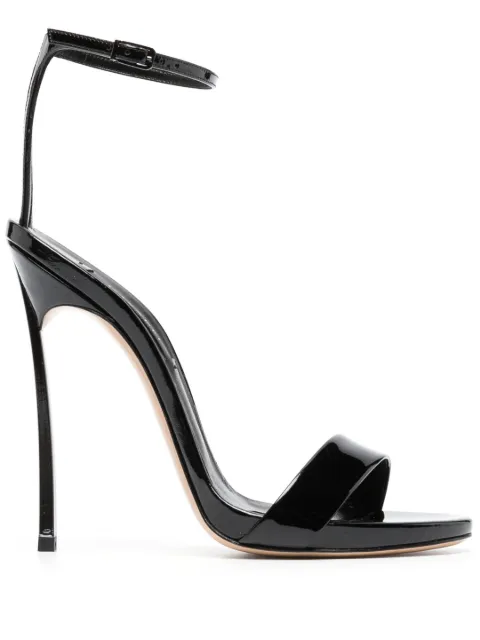 Casadei Blade 120mm patent-finish sandals Black 1L166W120MC2154