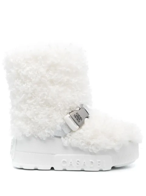 Casadei buckled faux-fur ankle boots White 2R429W0711C2255