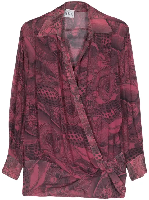 Gianfranco Ferré Pre-Owned 2000s graphic-print silk shirt Pink GFE480LS