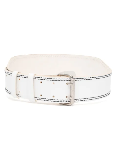 Gianfranco Ferré Pre-Owned 1990s stitched buckled belt White GFRR150DD