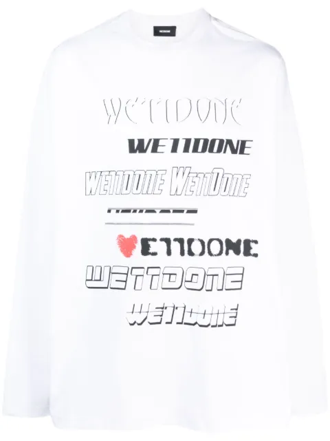We11done logo-print cotton sweatshirt White WDTT322903UWH