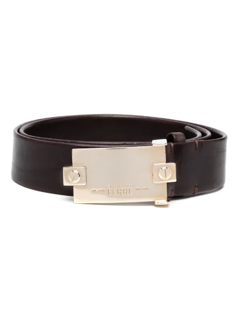 Gianfranco Ferré Pre-Owned 1990s logo-engraved belt Brown GFRR150AA