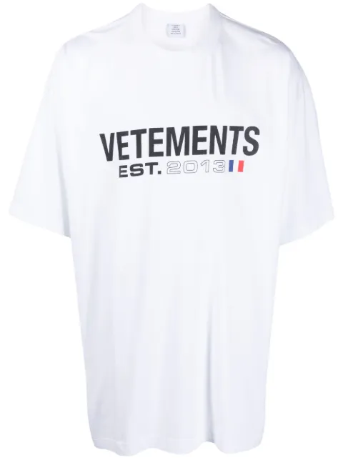 VETEMENTS logo-print cotton T-shirt White UE54TR100W