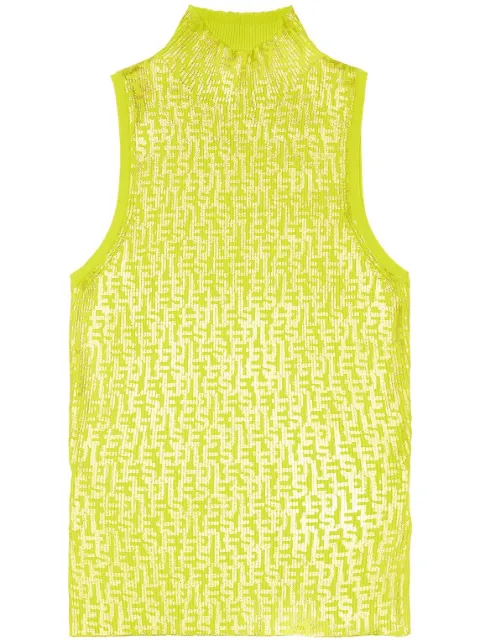 Diesel M-Egeo monogram-print cotton tank top Yellow A111430BLAL