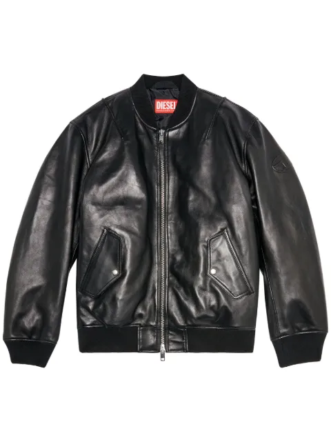 Diesel L-Pritts zip-up padded leather jacket Black A106760HJAC