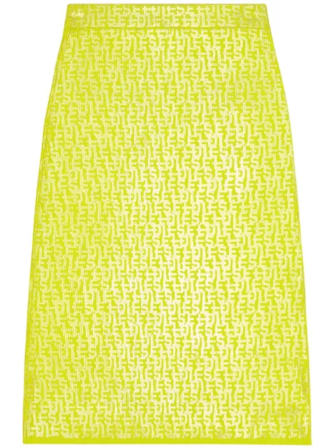 Diesel M-Ikaria monogram-print midi skirt Yellow A111470BLAL