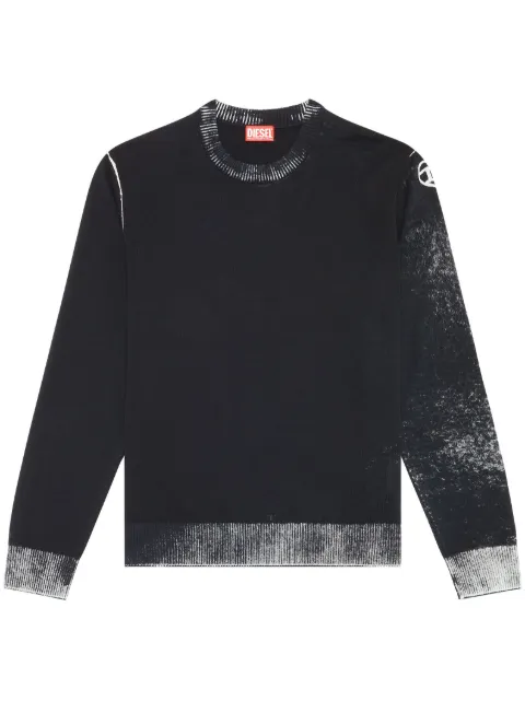 Diesel K-Larence-B reverse-print cotton jumper Black A111870BEAR