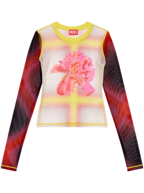Diesel T-Sielito-L1 floral-print top Pink A110290DNAY
