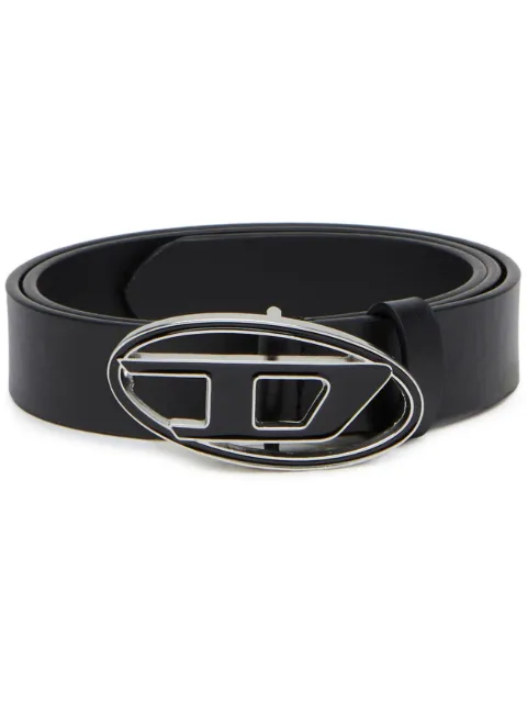 Diesel 2.4cm leather D logo belt Black X09716P1245