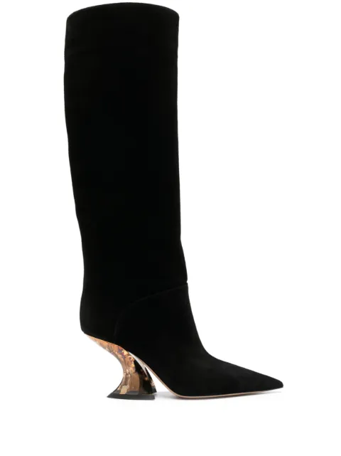 Casadei Elodie 85mm knee-length suede boots Black 1S283W080MC2160