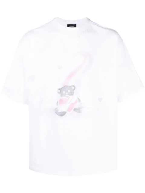 We11done teddy bear-print cotton T-shirt White WDTT123730UWHWHITE