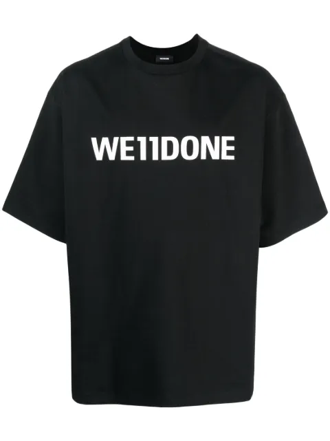We11done logo-print cotton T-shirt Black WDTT322841UBK