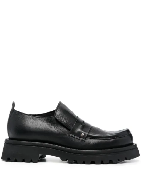 Moma Mocassino penny-slot leather loafers Black 74301ECU
