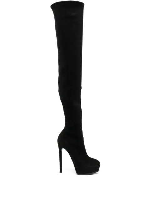Casadei Flora 140mm above-knee platform boots Black 1T028W1401ARCEU