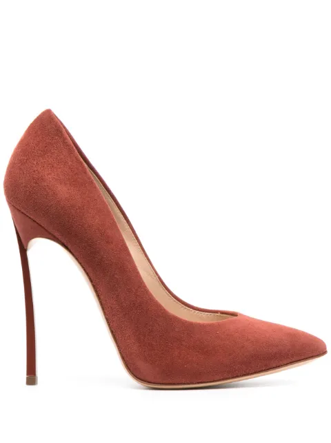 Casadei Blade 120mm pointed-toe suede pumps Brown 1F916W120TCAMOS