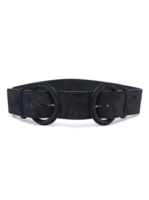 Gianfranco Ferré Pre-Owned 1990s double-buckle suede belt Blue GFRR150BB