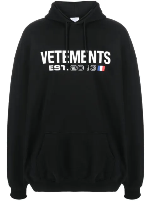 VETEMENTS logo-print hoodie Black UE54HD100BBLACK